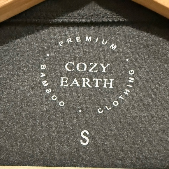 COZY EARTH Women's Brushed Viscose Bamboo Pullover Crew Charcoal Gray Size Small - Picture 6 of 9